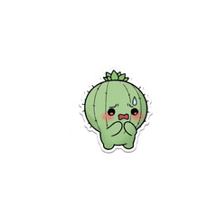 Obraz premium Cute Anxious Cactus