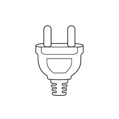 Obraz premium Electrical Plug Line art of an electrical plug, minimalist design on a white background