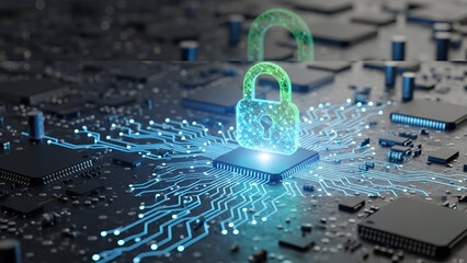 Cyber Security Digital Lock Data Protection Technology