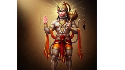 Hanuman Hindu God Character Illustration