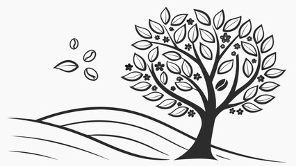 Modern Eco-Herbal Tree with Cloves and Berries, Clean Black Vector Design for Sustainable Living and Natural Health Blogs © ahmad hussain