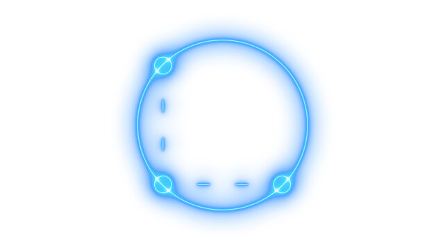 Glowing neon distributed network connection icon isolated on transparent background. Data flow. Digital interface. Cyber link. Technology. Connectivity. System.