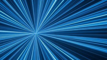 Blue light rays emanating from center lines speeding fast
