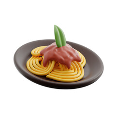 Spaghetti with Tomato Sauce 3d illustration