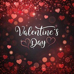 Merry Christmas holiday background with festive red design hearts and winter decoration illustration