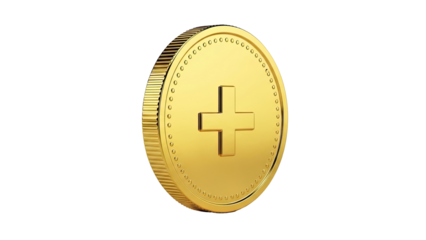 Gold Coin with Swiss Cross Symbol