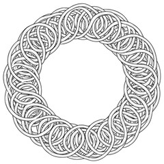 Circular design created with interlocking ropes