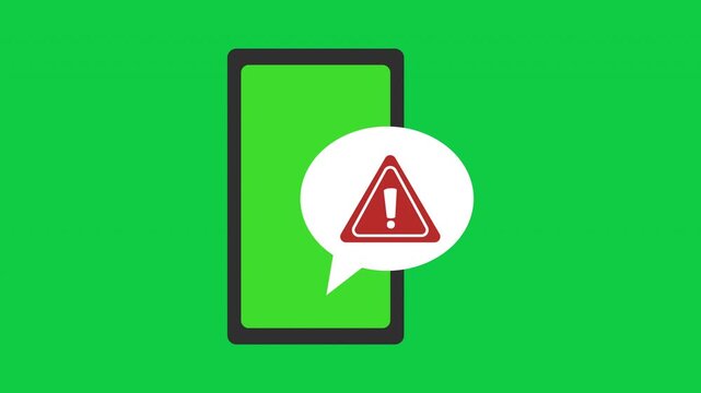Alert message mobile notification. Danger error alerts, smartphone virus problem or insecure messaging spam