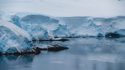 Antarctica Neumayer Channel Untouched Nature Floating Iceberg Beautiful Peaceful Glacier Landscape....