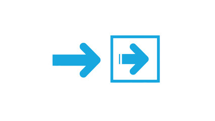 Blue Arrows Indicating Direction in Simple Flat Design with White Background for UIUX