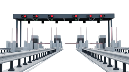 Automated Toll Booth with Red Traffic Lights