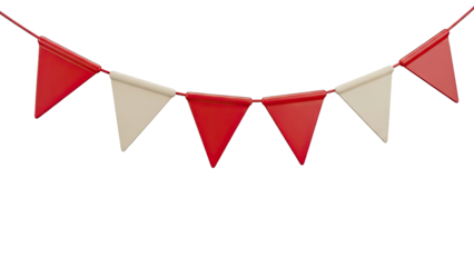 Red and Cream Triangle Bunting