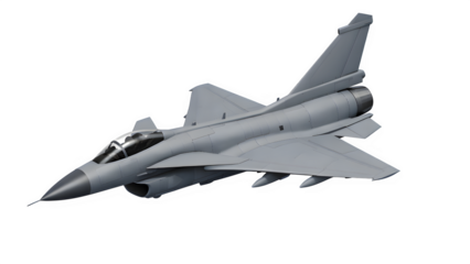 Isometric View of Chengdu J-10 Fighter Jet Isolated