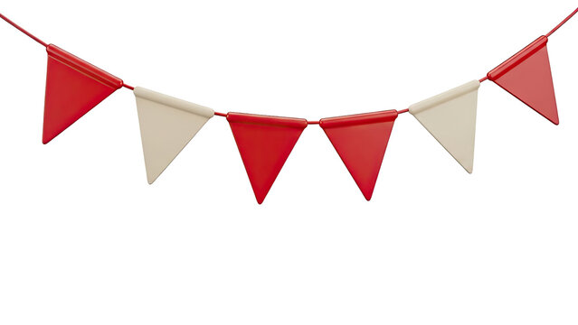 Red and Cream Triangle Bunting