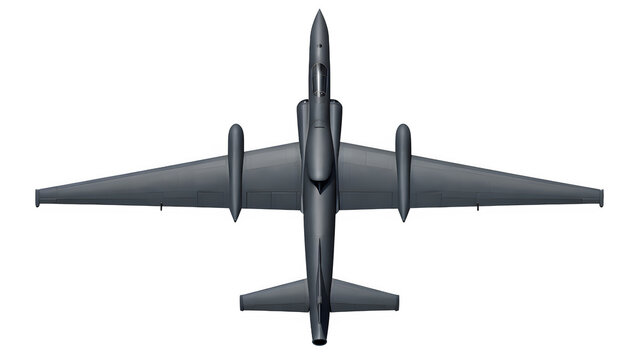 Top-Down View of U-2 Dragon Lady High-Altitude Reconnaissance Aircraft