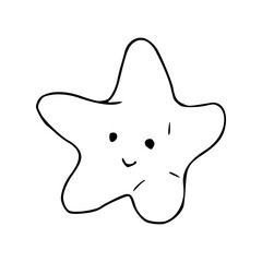 Obraz premium adorable jelly cat style star outline drawing
