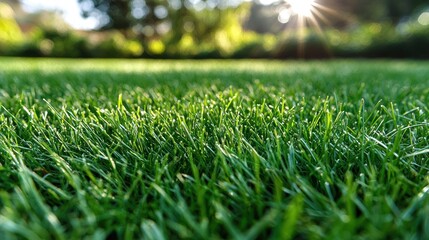 Naklejka premium Lush green grass field
