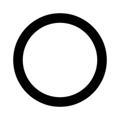 black and white circle illustration. Sign, symbol, icon or logo. Vector