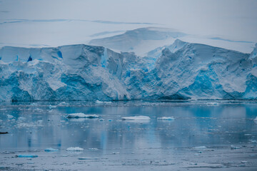 Antarctica Neumayer Channel Floating Iceberg Beautiful Peaceful Glacier Nature. Icy Bits Snow...