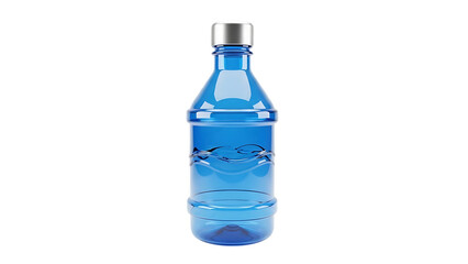 Naklejka premium A blue plastic water bottle isolated on transparent background