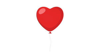 Red heart-shaped balloon on white background for romantic occasions © rohim