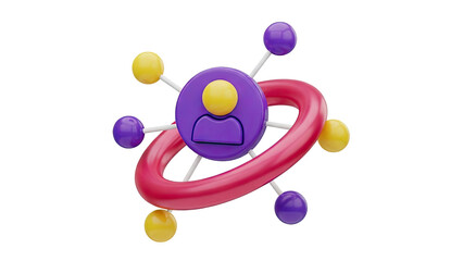 3D Abstract Network Connections with User Icon