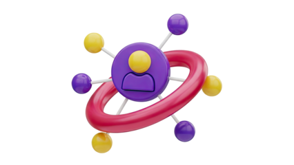 3D Abstract Network Connections with User Icon