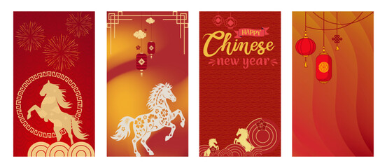 Vibrant Lunar New Year 2026 Celebration Illustration Featuring Horse, Lantern, Festival, Tradition, and Culture