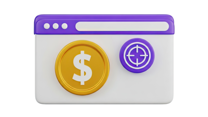 3D Illustration of Financial Target and Coin