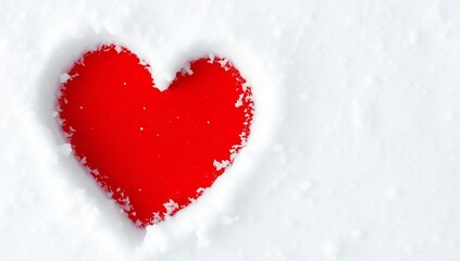 Fototapeta premium Red heart in snow