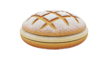 Sweet Bread with Cream Filling and Powdered Sugar