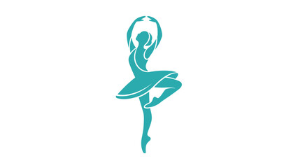 Elegant Teal Silhouette of a Ballet Dancer in Motion. © Imeldaputriayu