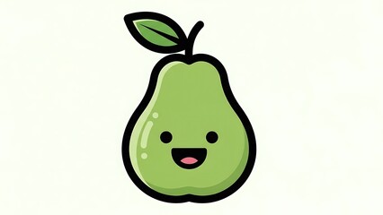 Cheerful Cartoon Pear Character era.