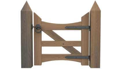 Rustic Wooden Garden Gate with Ring Latch