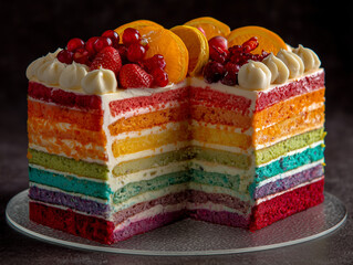 Beautiful Rainbow Cake