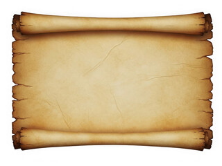 Ancient scroll isolated on transparent background