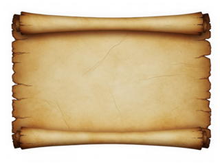 Ancient scroll isolated on transparent background