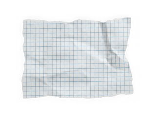 Torn paper with grid pattern isolated on transparent background