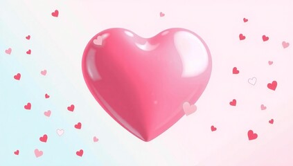 Pink heart balloon with hearts