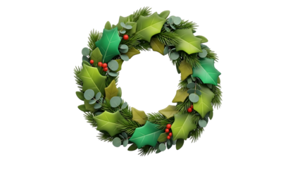 Blurry succulent wreath isolated on transparent background