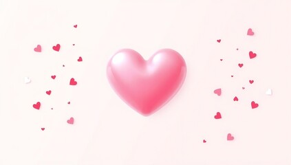 Pink heart surrounded by smaller hearts