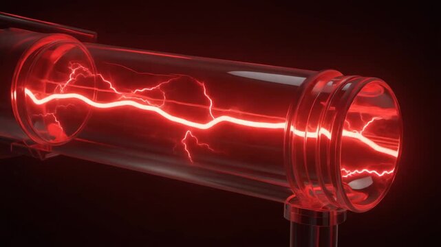 Electricity in a glass tube experiment.