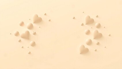 Scattered hearts on light background