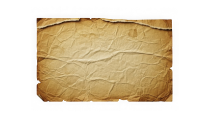 Rustic paper texture isolated on transparent background