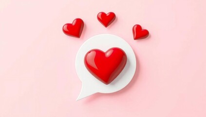 Expressions of love in speech bubble