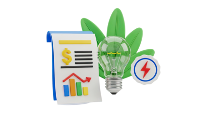 Financial Growth and Energy Efficiency Concept