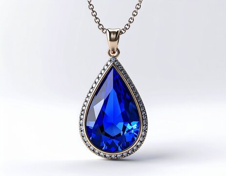 silver necklace with blue topaz