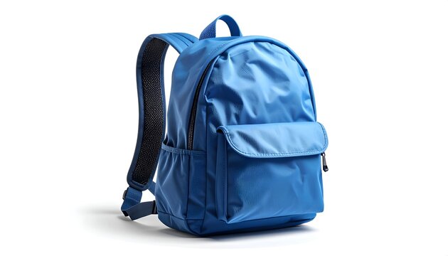 Side view backpack mockup designed for school branding projects, showing bag shape and proportions for logo placement and visual identity concepts.