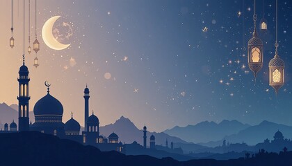 Ramadan kareem style editable template background minimalist and islamic style eid mubarak iftar party