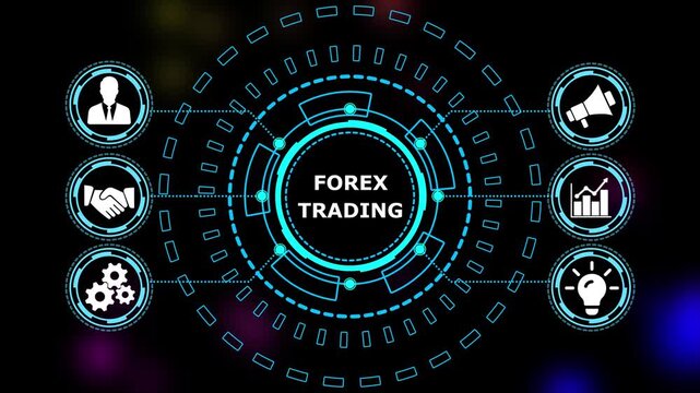 Abstract automation technology background. Business, Technology, Internet and network concept."FOREX TRADING" a crucial business strategy for workforce business success growth. 4k video